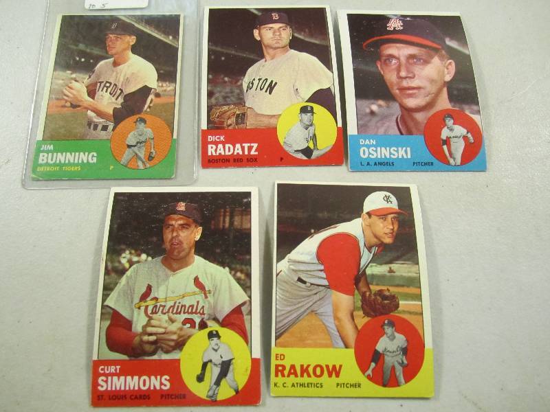 Lot of 5 - 1963 Topps Baseball Card...