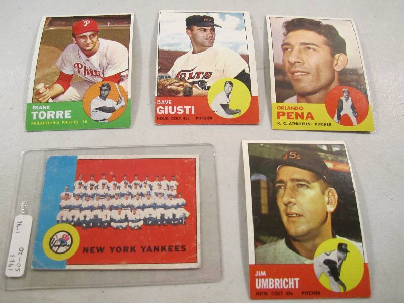 Lot of 5 - 1963 Topps Baseball Card...