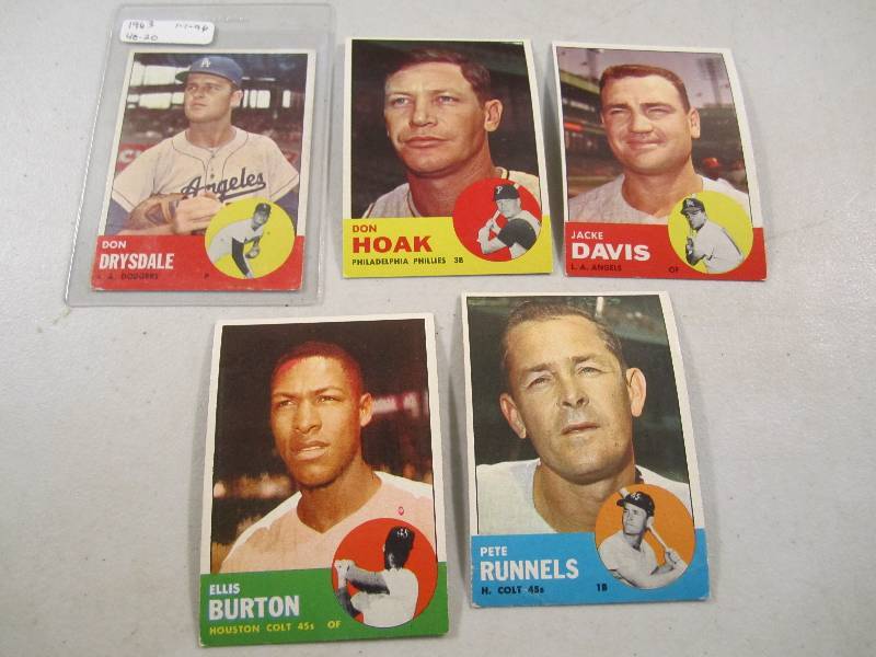 Lot of 5 - 1963 Topps Baseball Card...