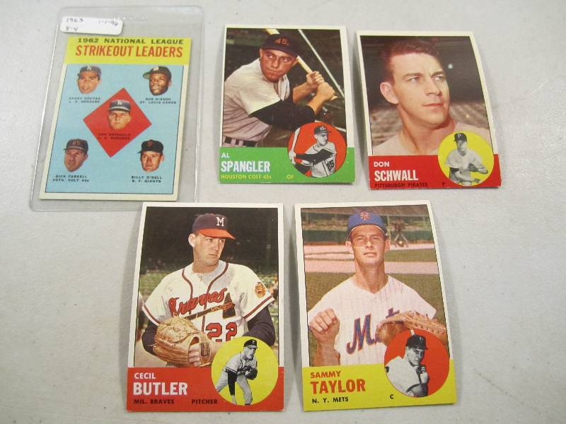Lot of 5 - 1963 Topps Baseball Card...