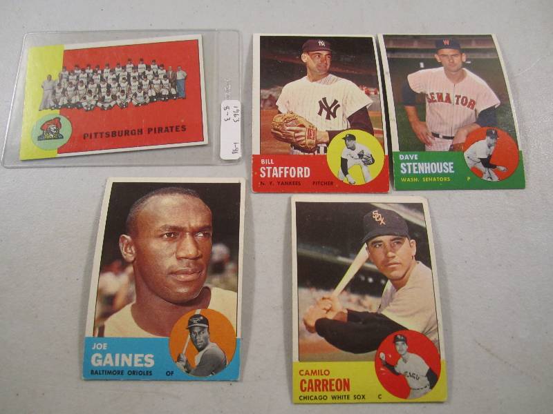 Lot of 5 - 1963 Topps Baseball Card...