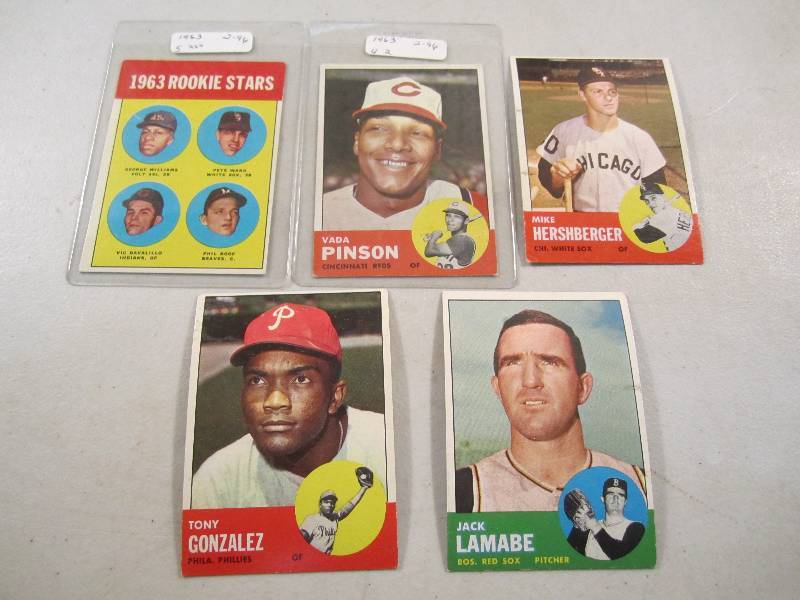 Lot of 5 - 1963 Topps Baseball Card...