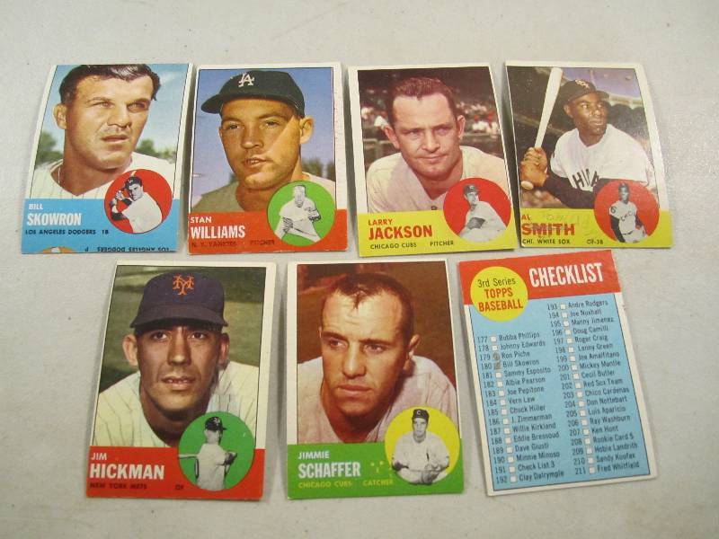 Lot of 7 - 1963 Topps Baseball Card...