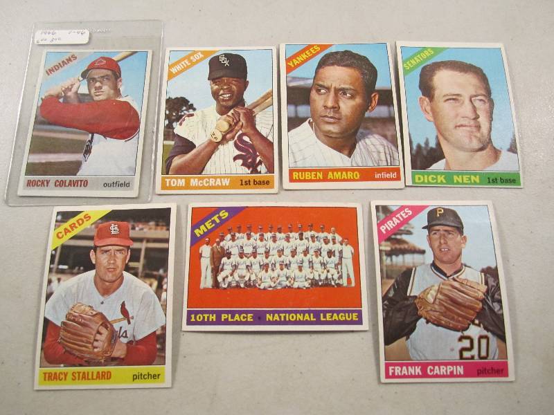 Lot of 7 - 1966 Topps Baseball Card...