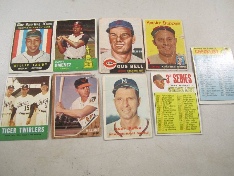 Lot of 9 Mixed Years Topps Baseball...