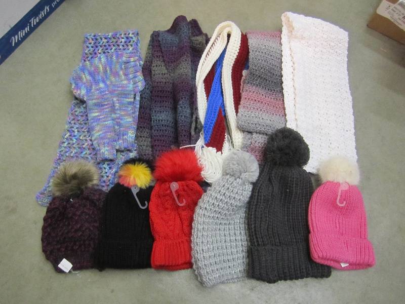 Lot of Misc Knit Hats Gloves and Sc...