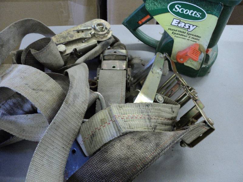 lot 134 image: Large ratchet straps and Scots spre...