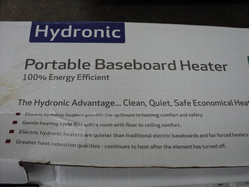 lot 187 image: Hydronic portable baseboard heater ...