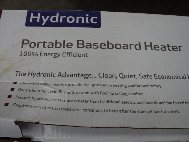 lot 190 image: Hydronic portable baseboard heater ...