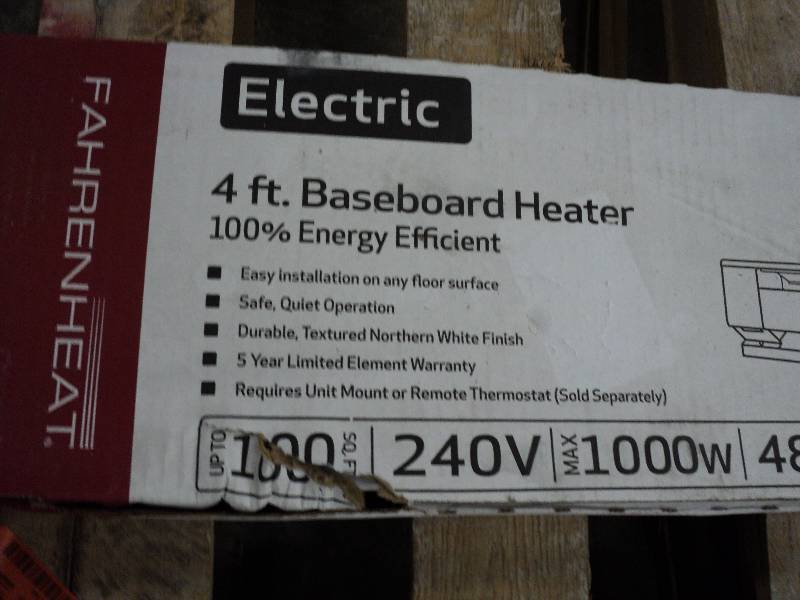 lot 195 image: fahrenheat 4 ft tall baseboard heat...