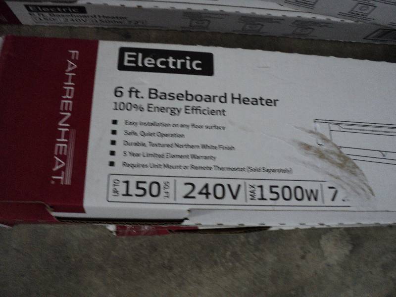 lot 196 image: fahrenheat electric 6ft baseboard h...