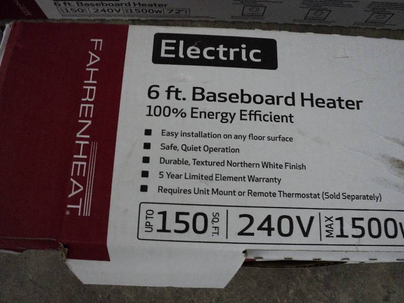 lot 197 image: fahrenheat electric 6ft baseboard h...