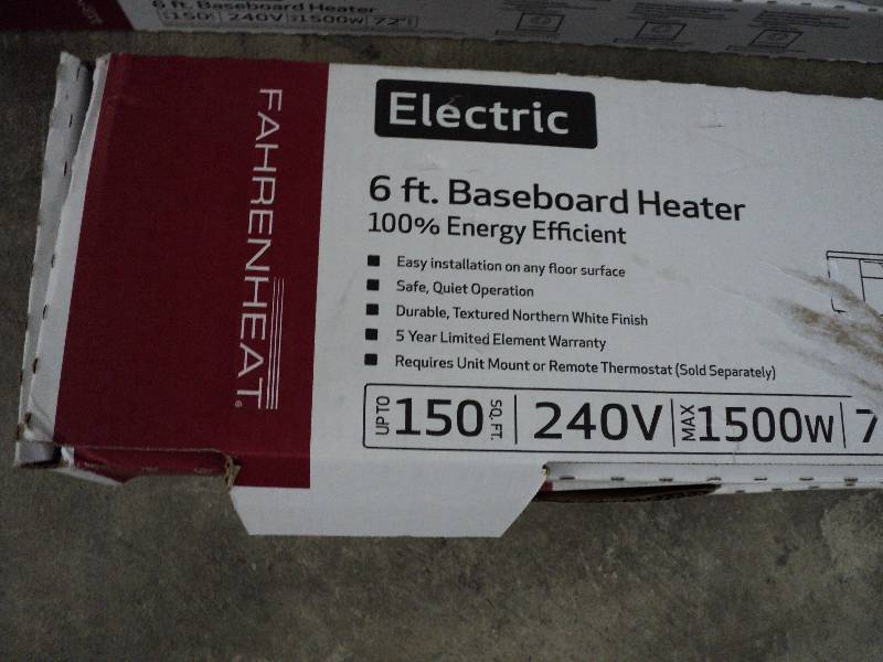 lot 199 image: fahrenheat electric 6ft baseboard h...