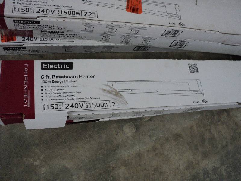 lot 200 image: fahrenheat electric 6ft baseboard h...