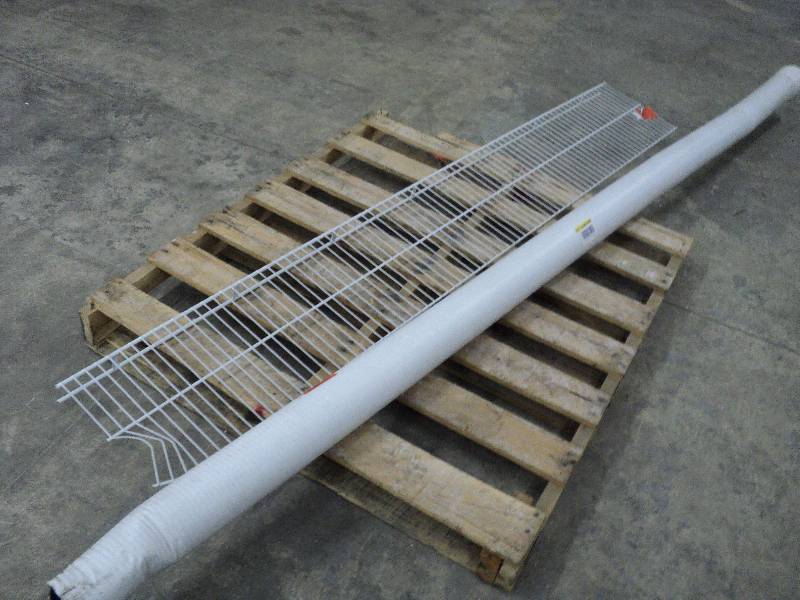 lot 207 image: bent 8ft drain tile and a wire shel...