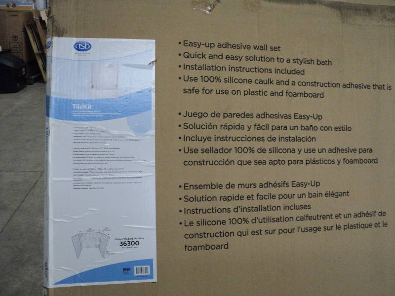 lot 210 image: tile kit, easy-up adhesive wall set...