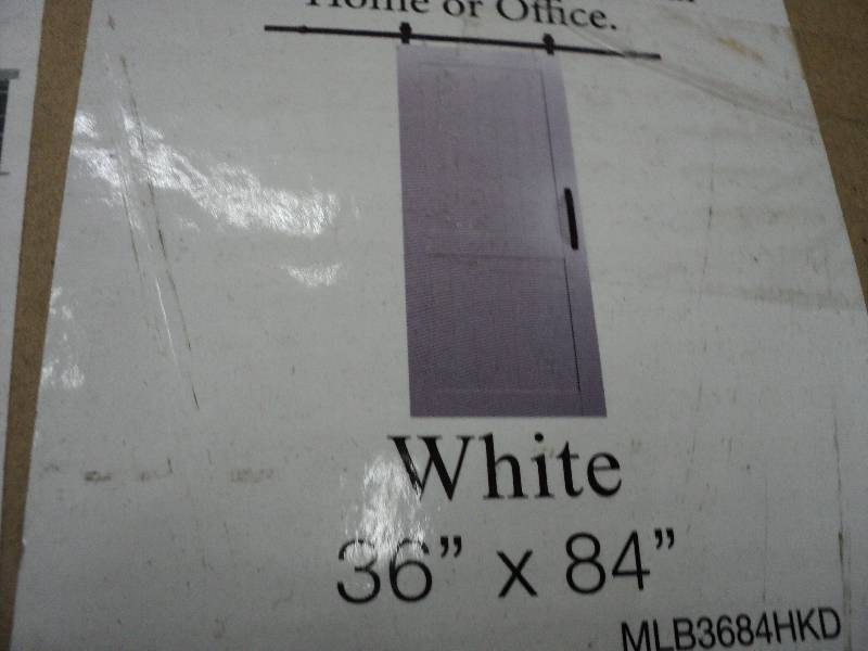 lot 230 image: white barn door kit, home style, 36...