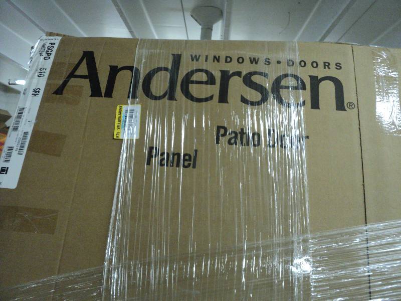 lot 235 image: andersen patio door, beige color...