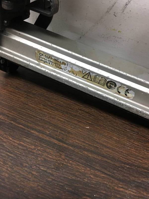 lot 14 image: APACH CF-15AP Industrial Corrugated Fastener Tool for Paslode Style Corrugates from 38-Inch to 58-Inch in working conditions