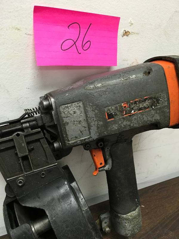 lot 26 image: Paslode Wire & Plastic Framing Coil Nailer used good working condition tool