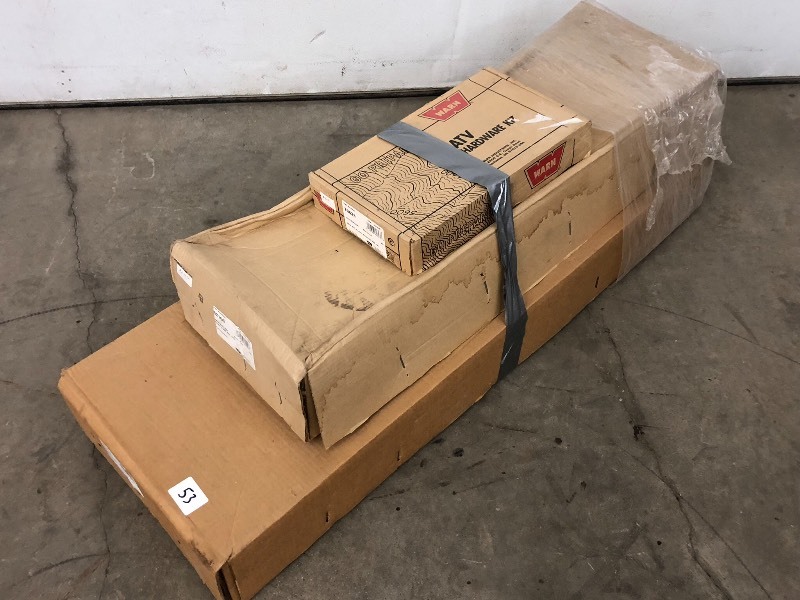 lot 53 image: New-In-Box Warn ATV Plow Set Plow ...
