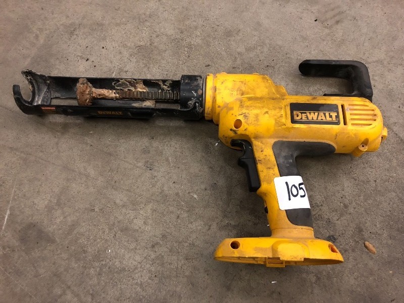lot 105 image: DeWalt DC545 18Volt Caulk Gun---Too...