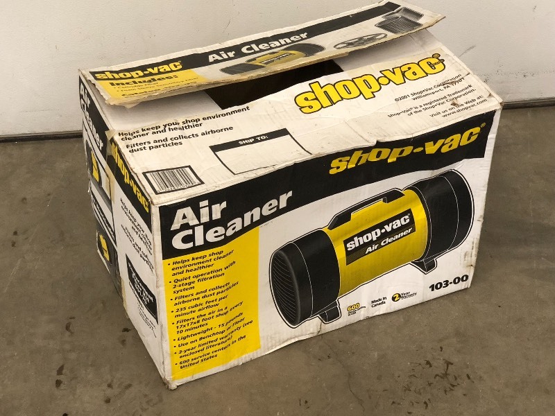 lot 36 image: New Shop-Vac 115Volt Air Cleaner ...