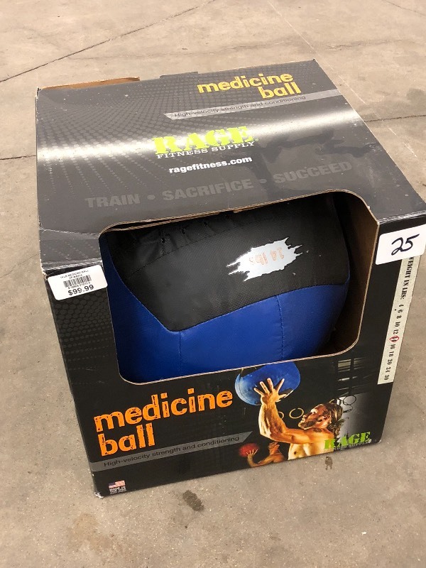 lot 25 image: New Rage 14# Medicine Ball ...