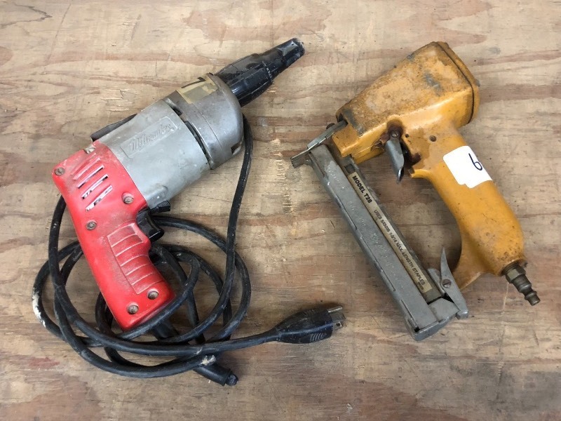 lot 65 image: (1) Pneumatic Stapler & (1) Milwauk...
