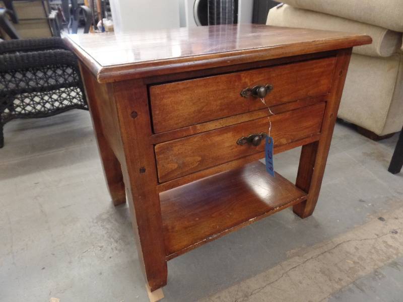 lot 219 image: PLANK TOP END TABLE