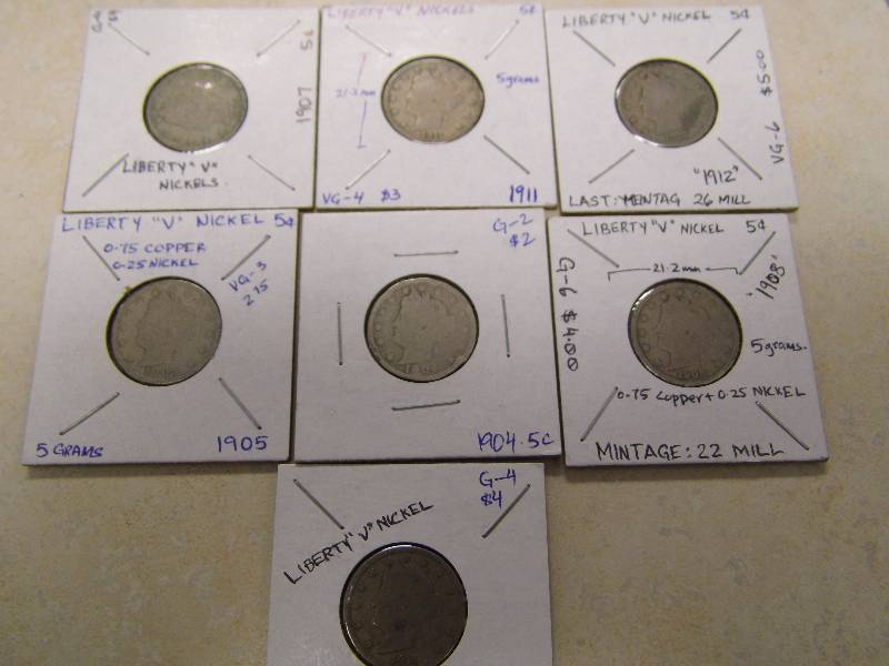 Lot of V Nickels