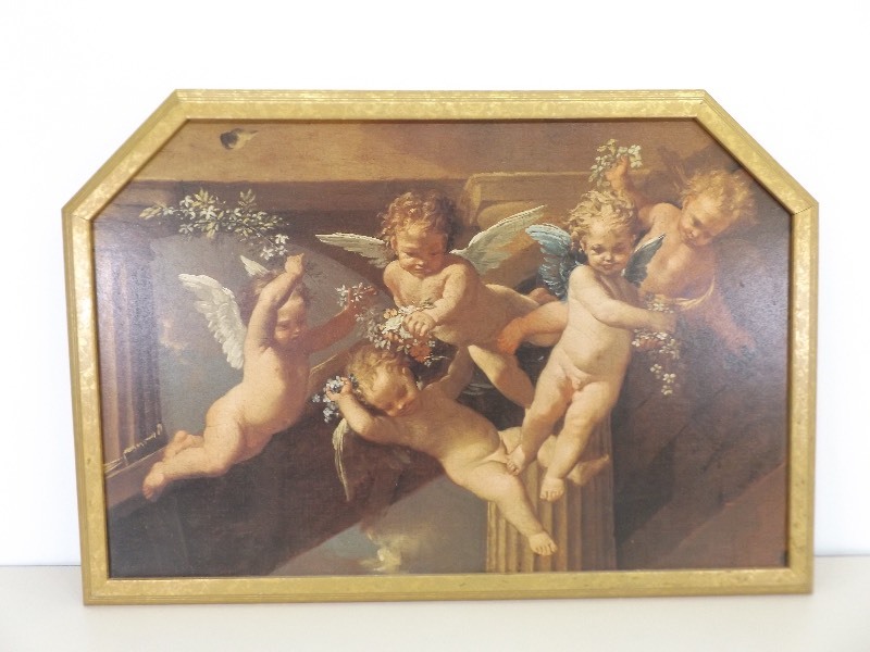 lot 22 image: Framed Cherub  Angel Print