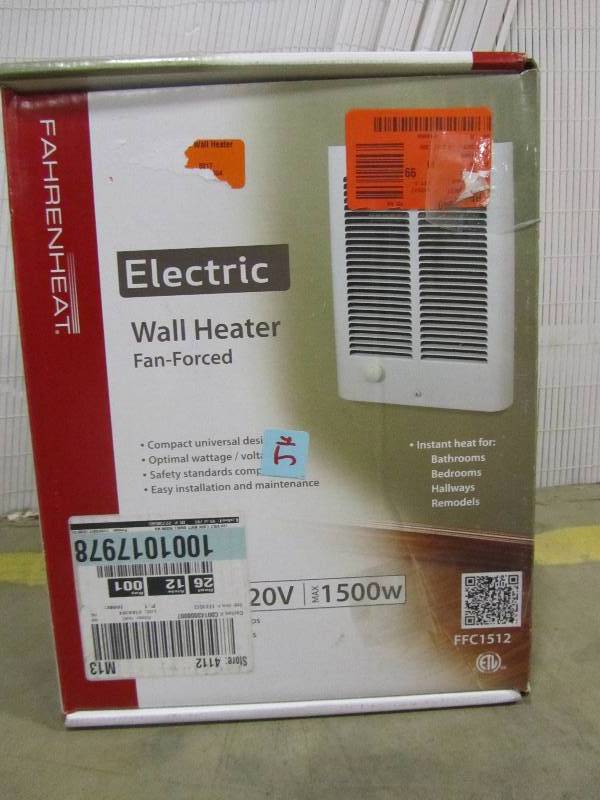 lot 25 image: Fahrenheat  FFC1512 1,500-Watt Small Room Wall Heater