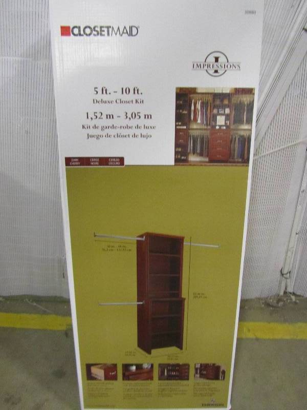 lot 34 image: ClosetMaid Impressions 25 in. Dark Cherry Deluxe Hutch Closet Kit