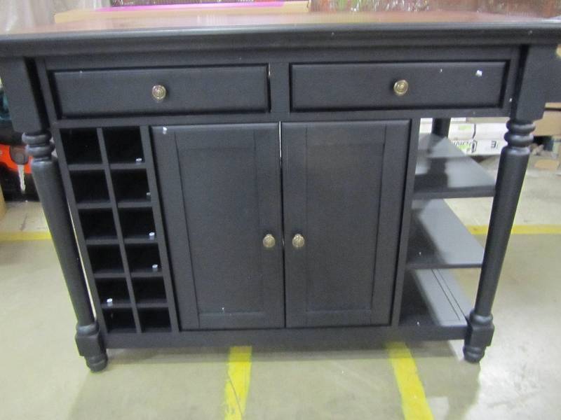 lot 36 image: Home Styles Grand Torino Black Kitchen Island With Storage