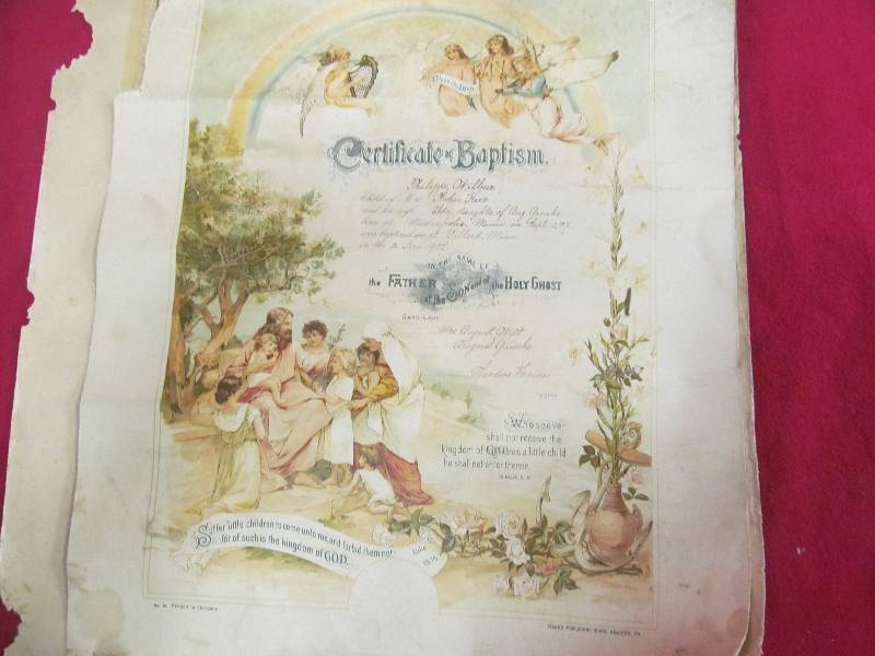 lot 9 image: old certificates