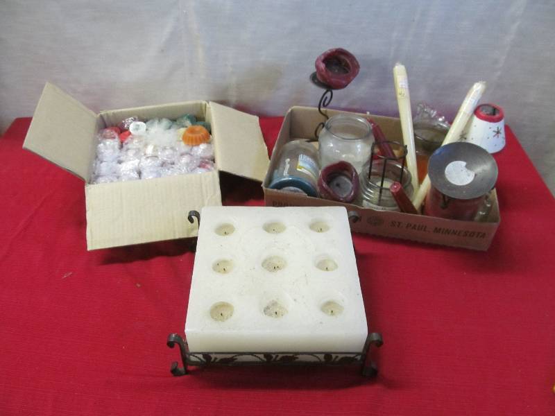 lot 227 image: candles, candle holders