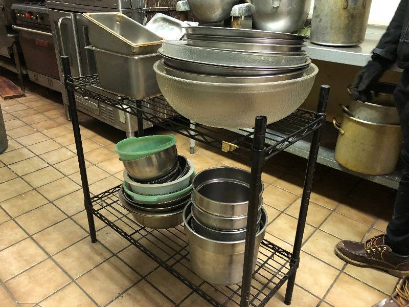 Small two tier storage shelf (no contents)