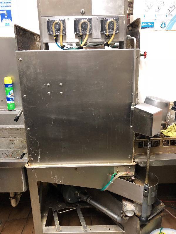 Commercial Dish Washer and 2 Stainless Steel Tables with sinks