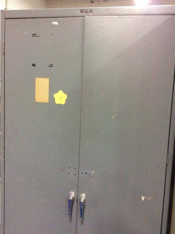lot 63 image: large metal cabinet dark gray