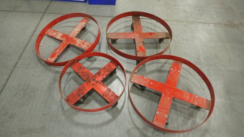 lot 97 image: Steel drum carts
