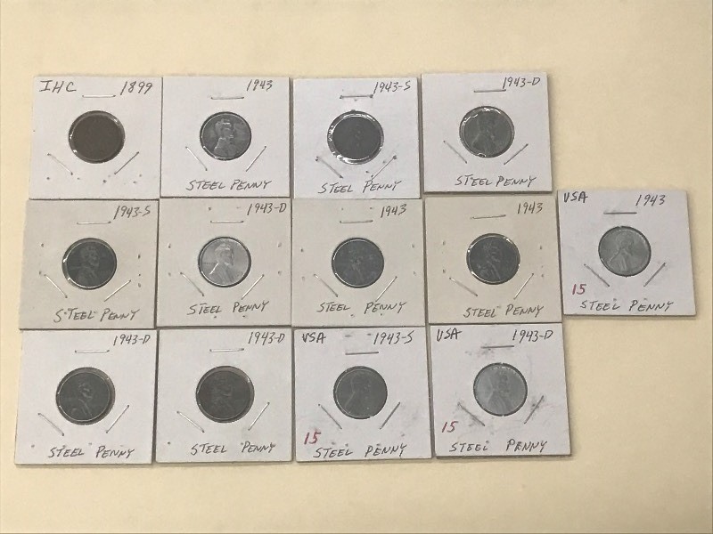(12) 1943 Steel War Cents (P-D-S) &...