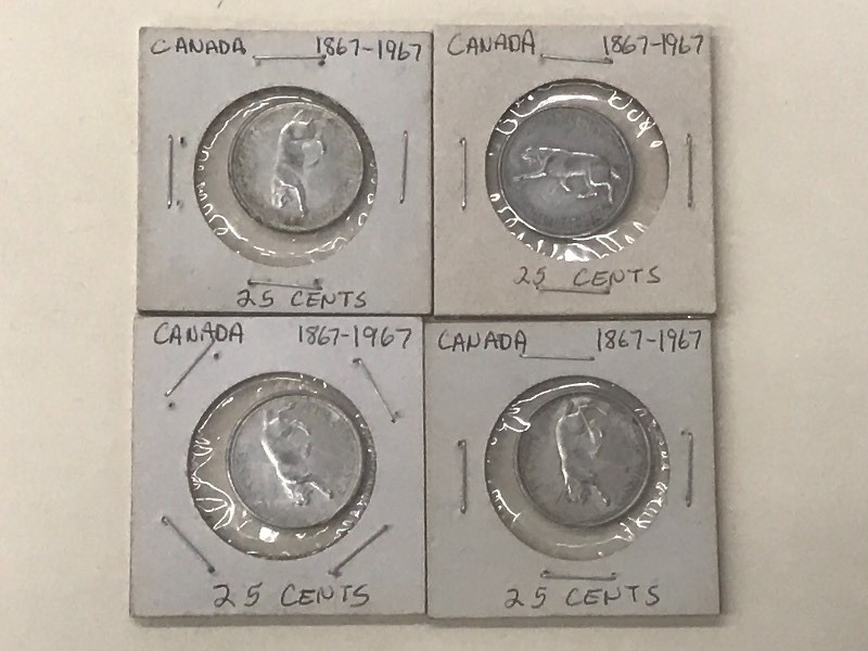 Old Canadian Silver Quarters 1967 ...