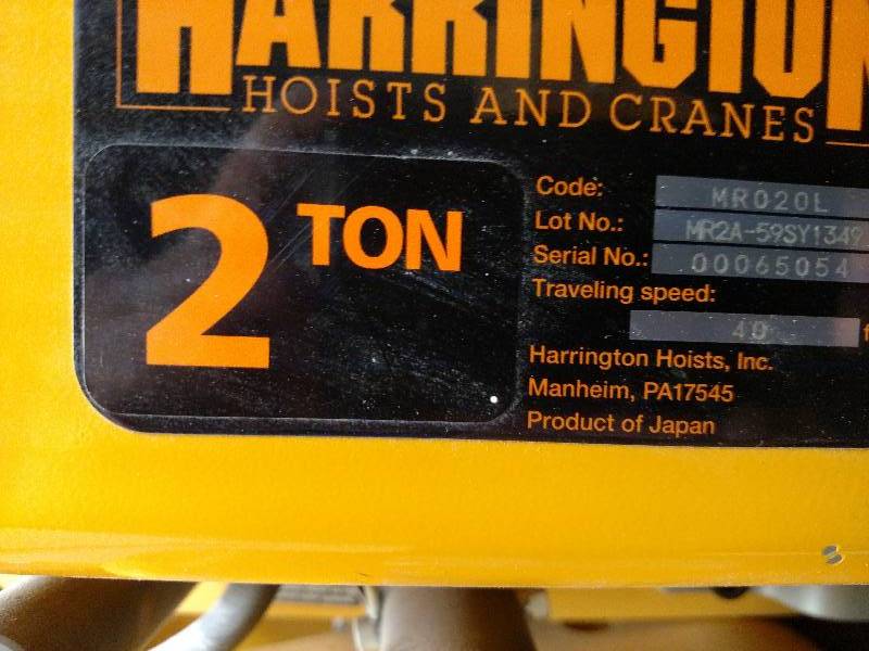 Harrington 2 Ton Electric Hoist, Po...