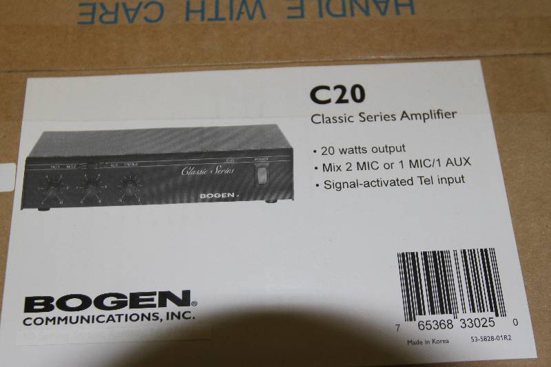 lot 15 image: New in Box Bogen C20 Professional PA Classic Audio Amplifier