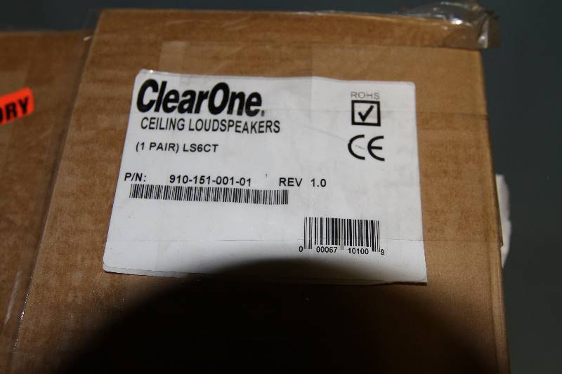 lot 28 image: New Box (Pair) of 6 ClearOne Pro Audio Ceiling Loud Speakers - LS6CT