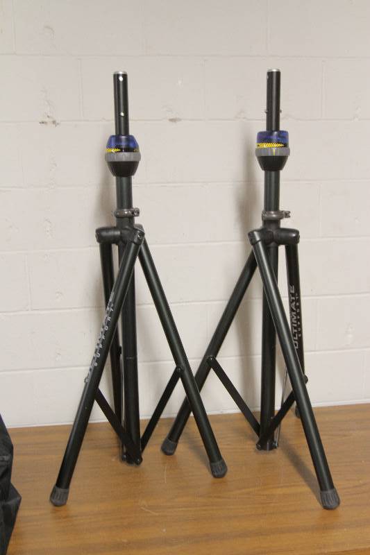 lot 33 image: Pair of Ultimate Supports SpeakerAudioVideo Equipment Stands & Case