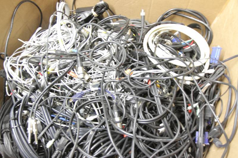 lot 97 image: HUGE Box Packed with Professional Audio, Video, Computer, XLR, HD, Component, Network, etc. Cables
