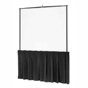 lot 34 image: Draper Cinefold 7.5 x 10 Projection Screen System w Front Projection Screen & DrapeSkirt
