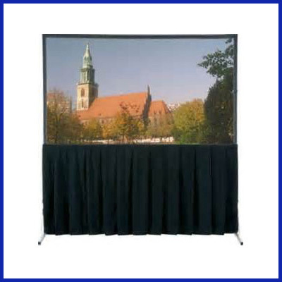 lot 35 image: Draper Cinefold 7.5 x 10 Projection Screen System w REAR Projection Screen & DrapeSkirt